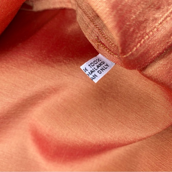Smithsonian Institute Orange Iridescent Silk Jacket Open Front Cardigan Medium - Picture 4 of 7